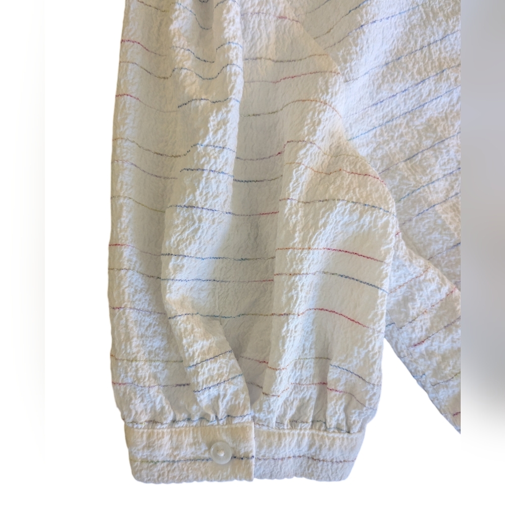 Tommy Hilfiger Prism Ripple Tiered Boho Dress Subtle Rainbow Stripes sz 2 - Picture 6 of 11